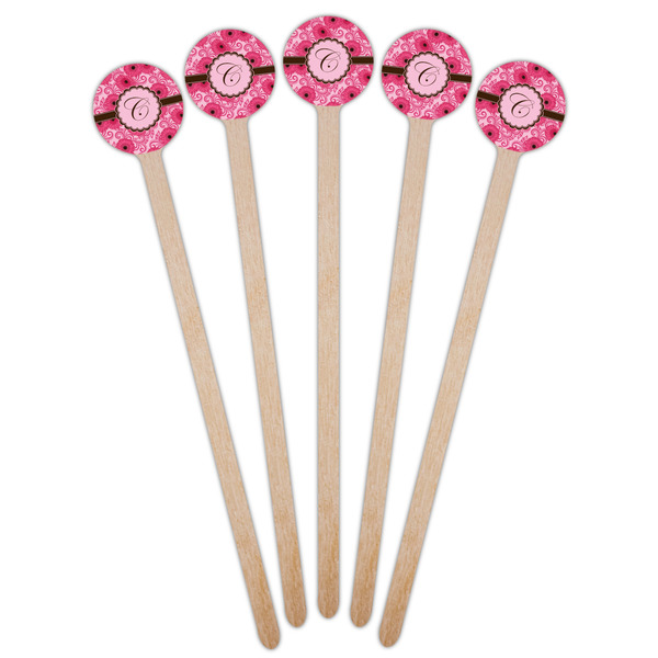 Gerbera Daisy Wooden 7.5" Stir Stick - Round - Fan View