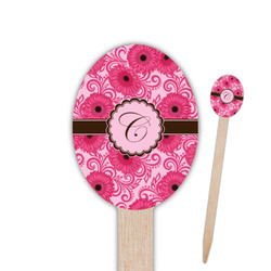 Gerbera Daisy Oval Wooden Food Picks - Double Sided (Personalized)