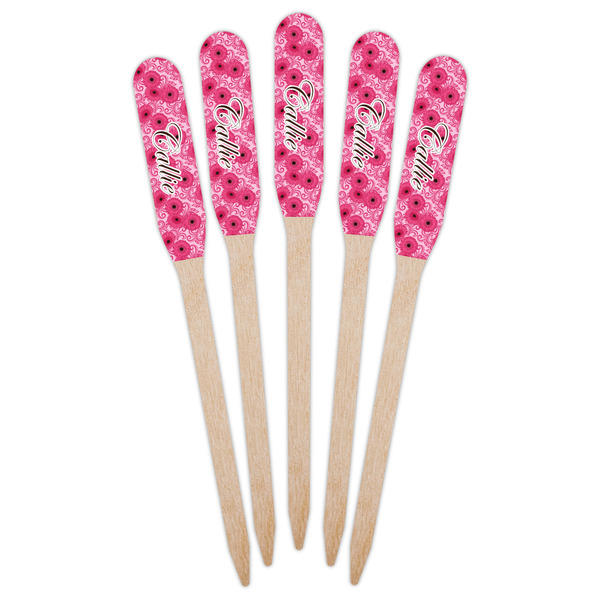 Gerbera Daisy Wooden Food Pick - Paddle - Fan View