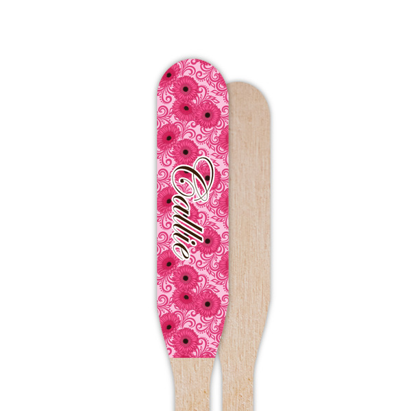 Gerbera Daisy Wooden Food Pick - Paddle - Single Sided - Front & Back
