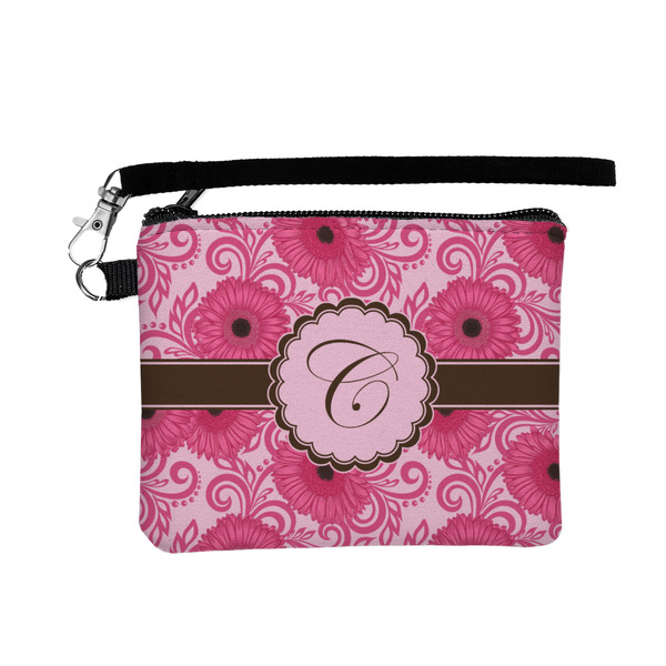 Custom Gerbera Daisy Wristlet ID Case w/ Initial