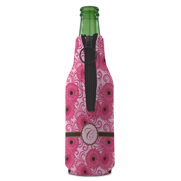 Gerbera Daisy Zipper Bottle Cooler - BACK (bottle)