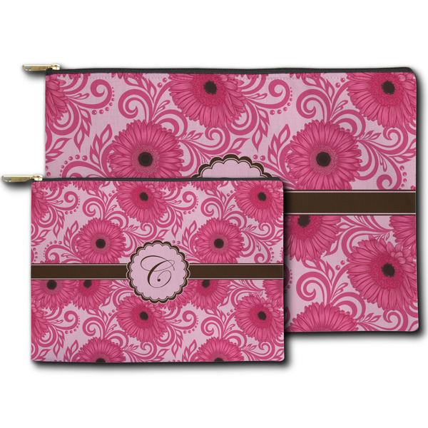Gerbera Daisy Zippered Pouches - Size Comparison