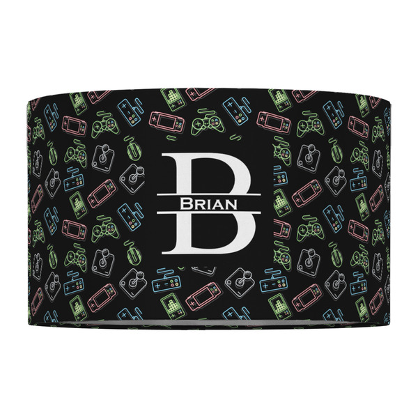 Video Game 12" Drum Lampshade - FRONT (Fabric)