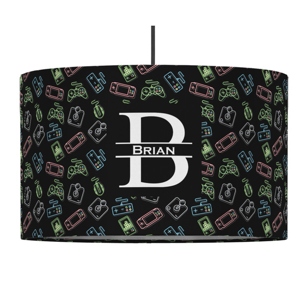 Video Game 12" Drum Lampshade - PENDANT (Fabric)