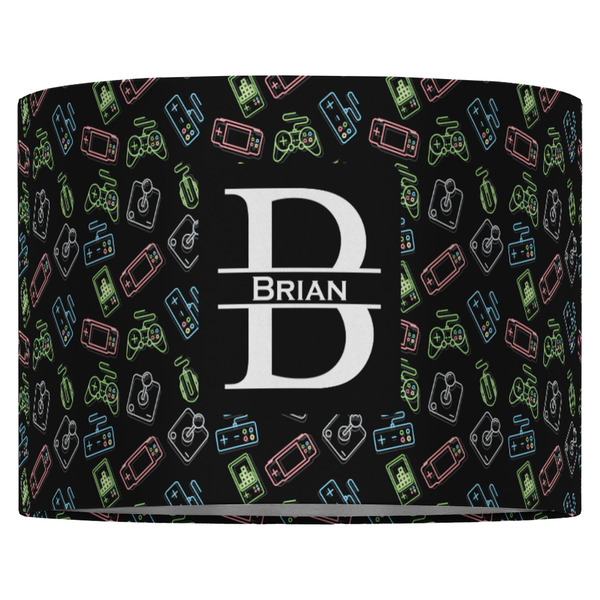 Video Game 16" Drum Lampshade - FRONT (Fabric)