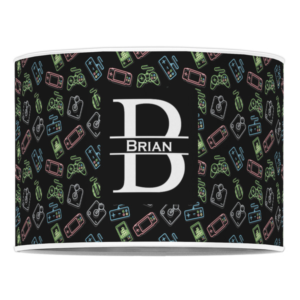 Video Game 16" Drum Lampshade - FRONT (Poly Film)