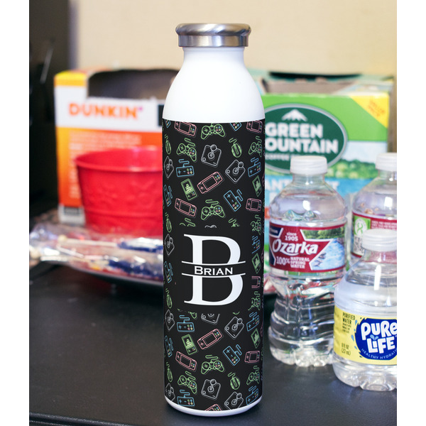Video Game 20oz Water Bottles - Full Print - In Context