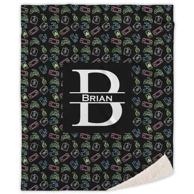 Video Game Sherpa Throw Blanket (Personalized)