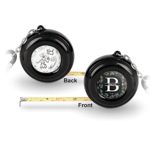 Video Game 6-Ft Pocket Tape Measure with Carabiner Hook - Front and Back