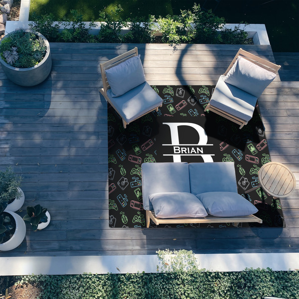 Video Game 8'x10' Patio Rug - In context