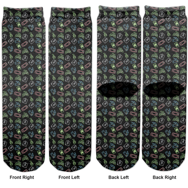 Video Game Adult Crew Socks - Double Pair - Front and Back - Apvl
