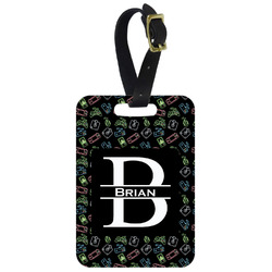 Video Game Metal Luggage Tag w/ Name and Initial
