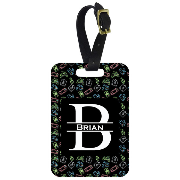 Custom Video Game Metal Luggage Tag w/ Name and Initial