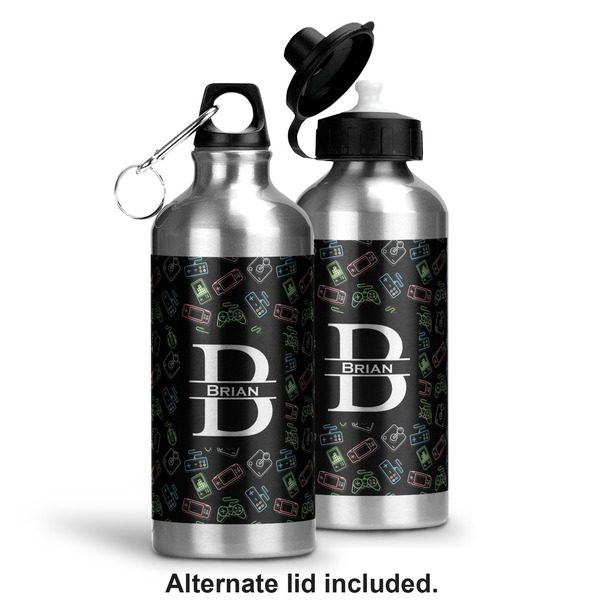 Video Game Aluminum Water Bottle - Alternate lid options
