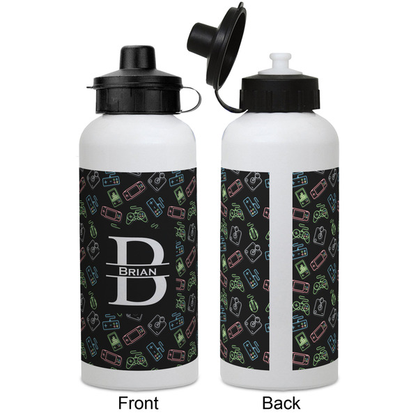 Video Game Aluminum Water Bottle - White APPROVAL