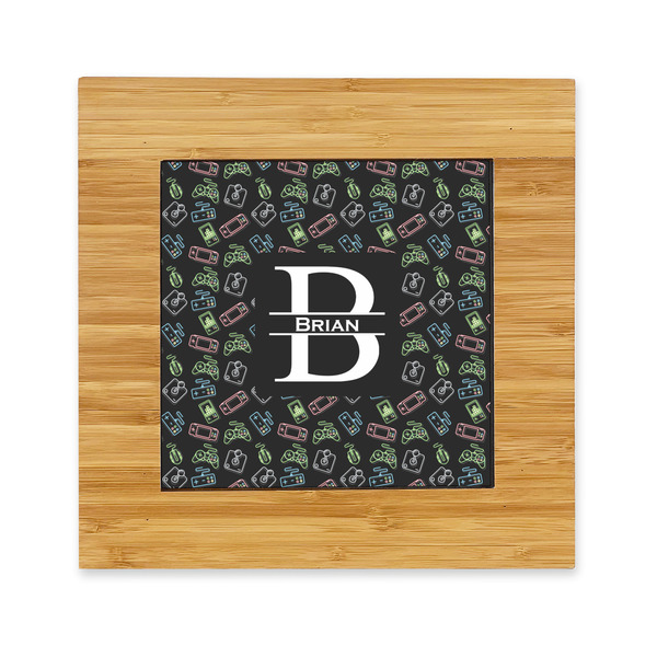 Custom Video Game Bamboo Trivet with Ceramic Tile Insert (Personalized)