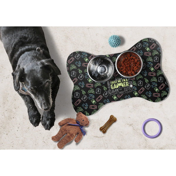Video Game Bone Shaped Mat w/ Food & Water