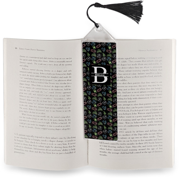 Video Game Bookmark with tassel - In book