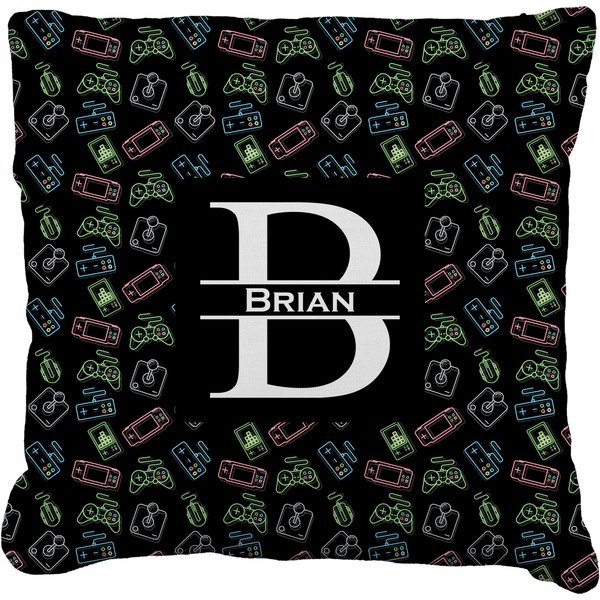 Custom Video Game Faux-Linen Throw Pillow 18" (Personalized)
