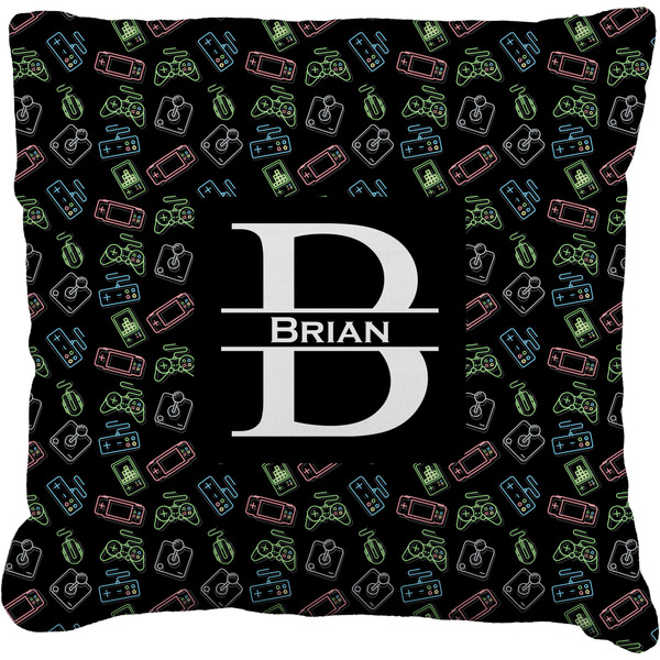 Custom Video Game Faux-Linen Throw Pillow (Personalized)