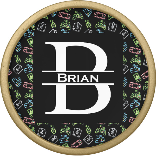 Video Game Cabinet Knob - Gold - Front