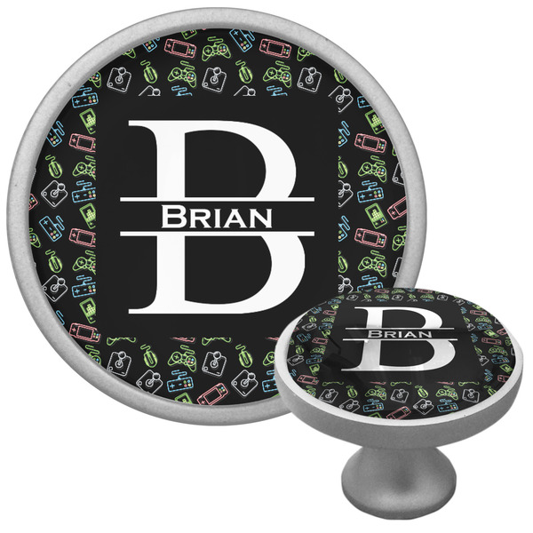 Custom Video Game Cabinet Knob (Silver) (Personalized)
