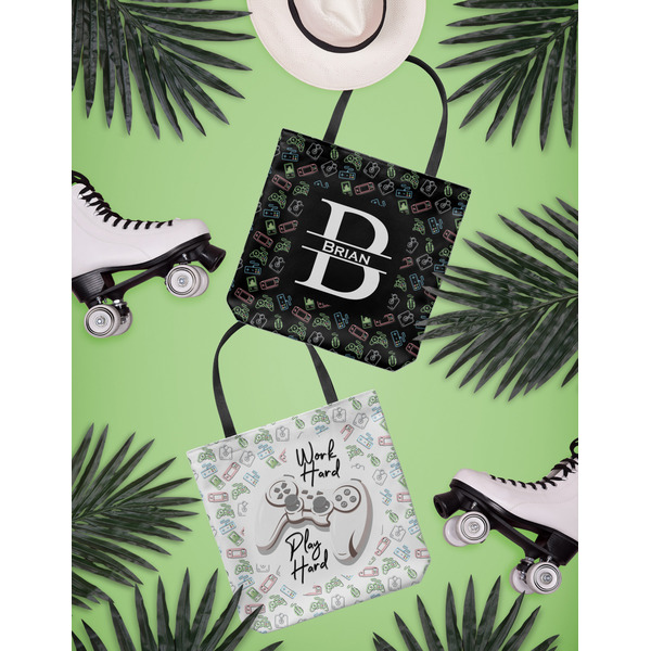 Video Game Canvas Tote Lifestyle Front and Back