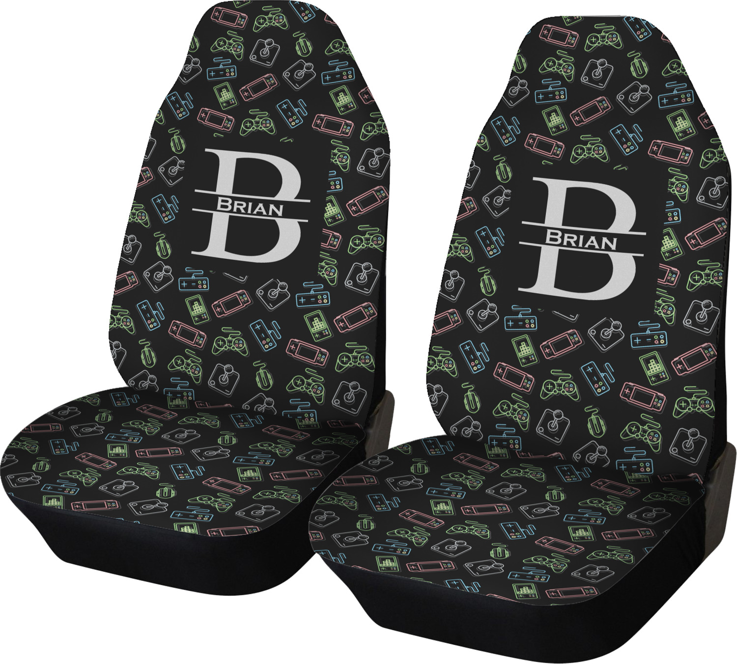 Custom Video Game Car Seat Covers (Set of Two) (Personalized