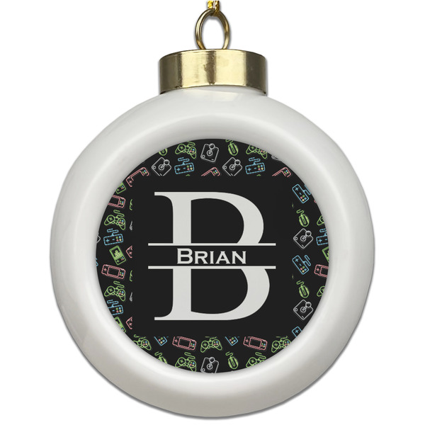 Custom Video Game Ceramic Ball Ornament (Personalized)