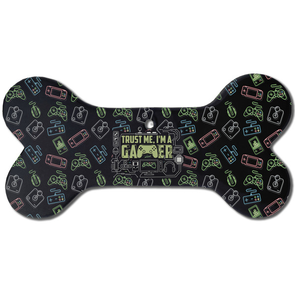 Video Game Ceramic Flat Ornament - Bone Front