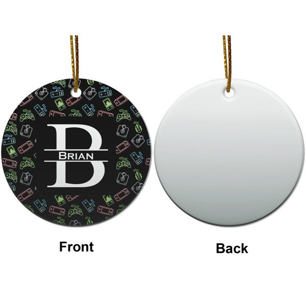 Video Game Ceramic Flat Ornament - Circle Front & Back (APPROVAL)