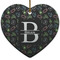 Video Game Heart Ceramic Ornament w/ Name and Initial