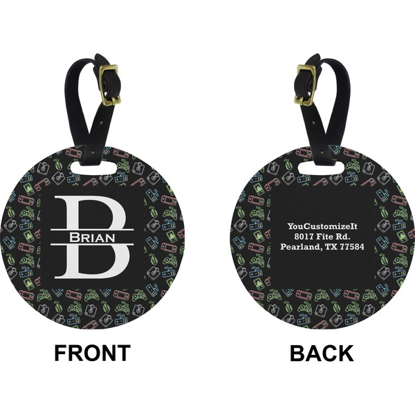 Video Game Circle Luggage Tag (Front + Back)