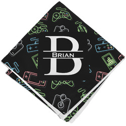 Video Game Cloth Cocktail Napkin - Single w/ Name and Initial