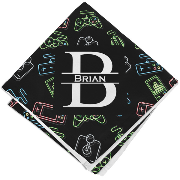 Custom Video Game Cloth Cocktail Napkin - Single w/ Name and Initial
