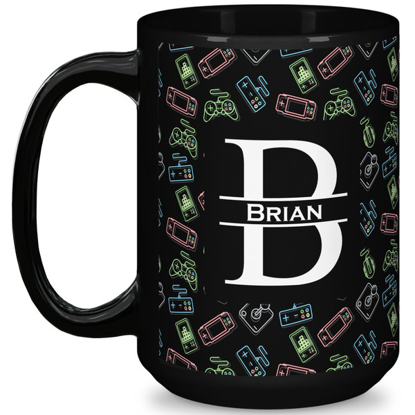 Custom Video Game 15 Oz Coffee Mug - Black (Personalized)