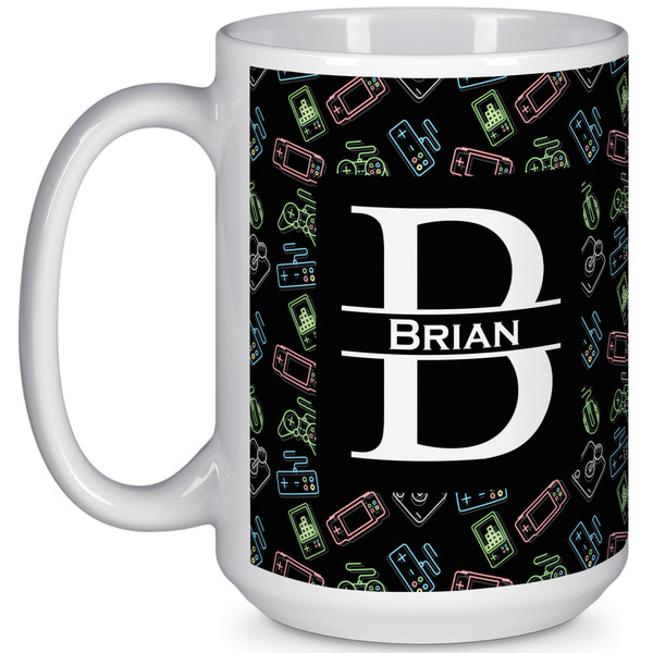 Custom Video Game 15 Oz Coffee Mug - White (Personalized)