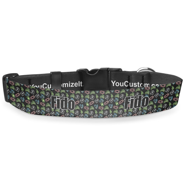 Custom Video Game Deluxe Dog Collar - Medium (11.5" to 17.5") (Personalized)