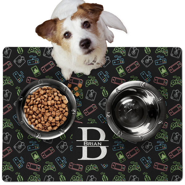 Video Game Dog Food Mat - Medium LIFESTYLE