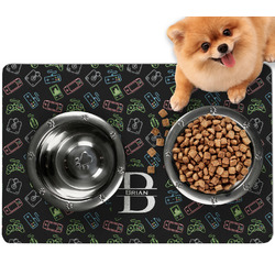 Video Game Dog Food Mat - Small w/ Name and Initial
