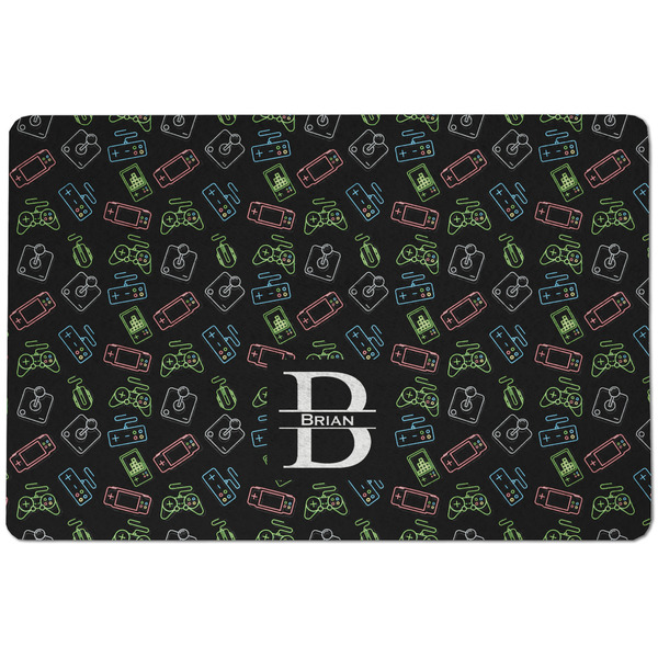 Custom Video Game Dog Food Mat w/ Name and Initial