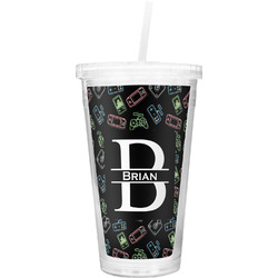 Video Game Double Wall Tumbler with Straw (Personalized)