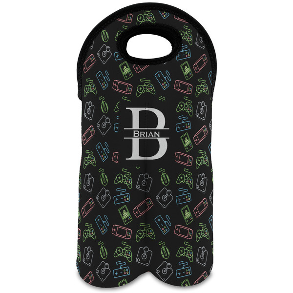 Custom Video Game Wine Tote Bag (2 Bottles) (Personalized)