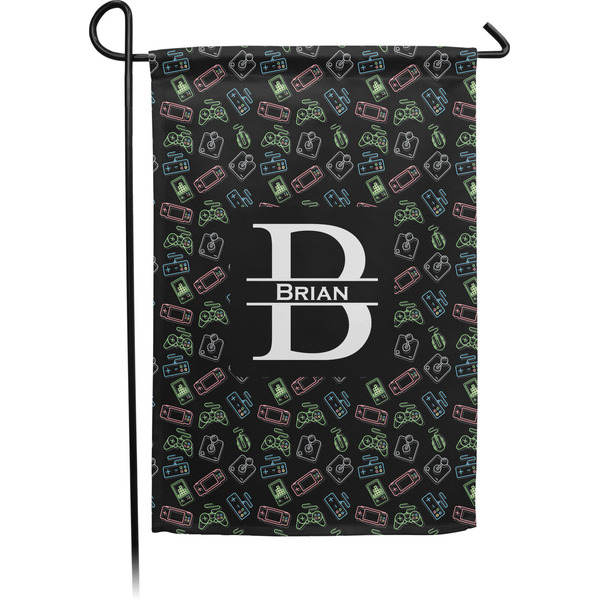 Custom Video Game Small Garden Flag - Double Sided w/ Name and Initial