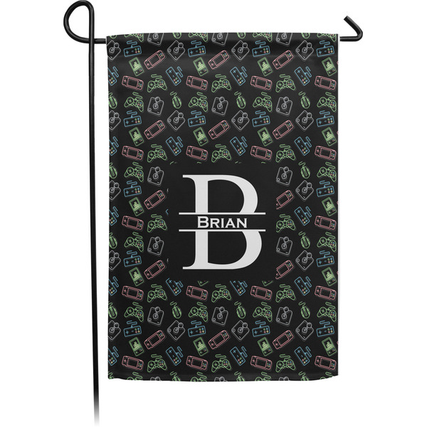 Custom Video Game Small Garden Flag - Single Sided w/ Name and Initial