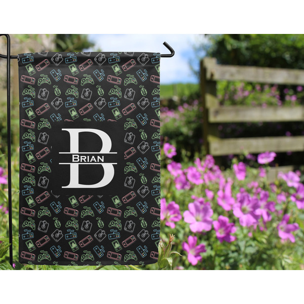 Video Game Garden Flag - Outside In Flowers