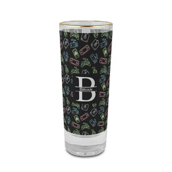 Video Game 2 oz Shot Glass - Glass with Gold Rim (Personalized)