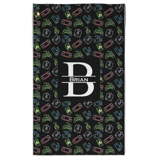 Custom Video Game Golf Towel - Poly-Cotton Blend w/ Name and Initial