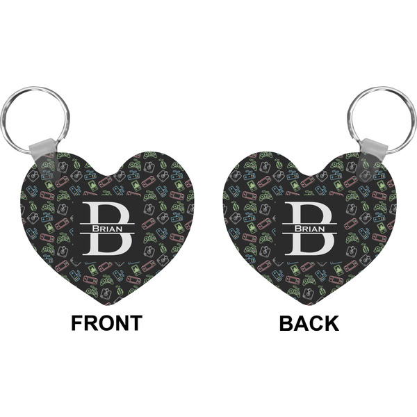 Video Game Heart Keychain (Front + Back)